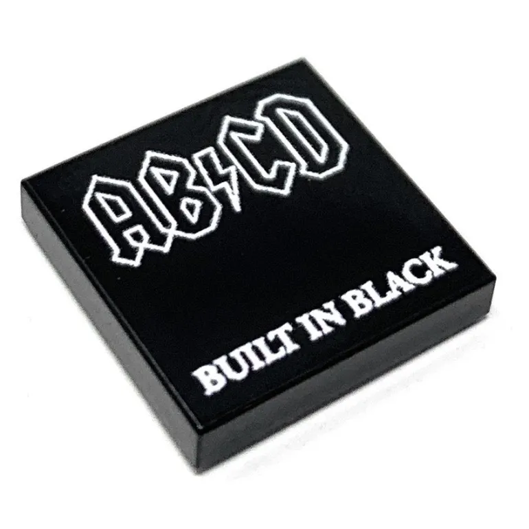The Brick Show Shop AB / CD Built in Black Music Album Cover (2x2 Tile) made using LEGO ti