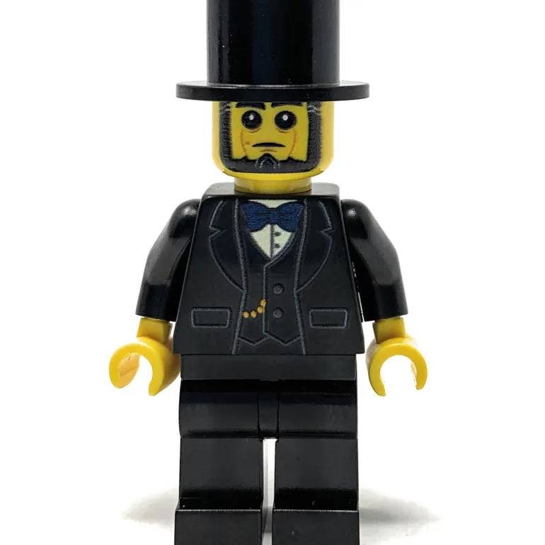 The Brick Show Shop Abraham Lincoln US President Minifig made using LEGO parts - B3 Custom