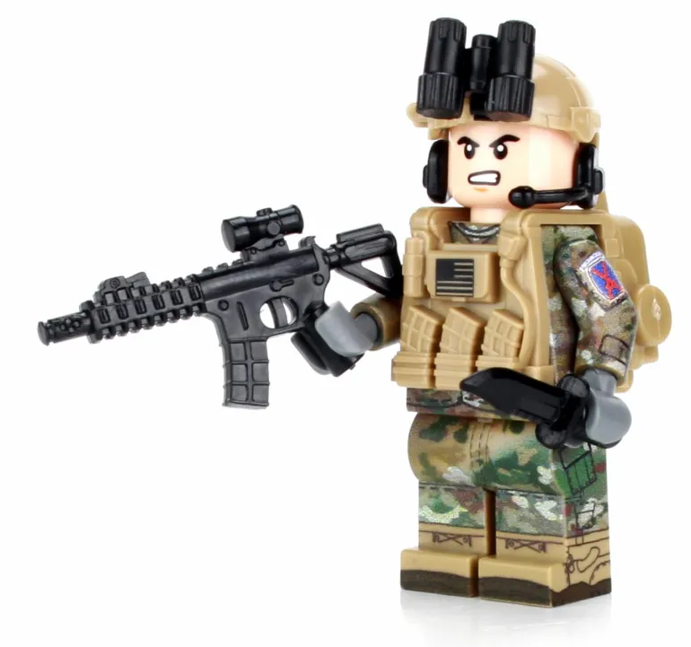 The Brick Show Shop Army OCP Infantry 10th Mountain Military Minifig made using LEGO parts