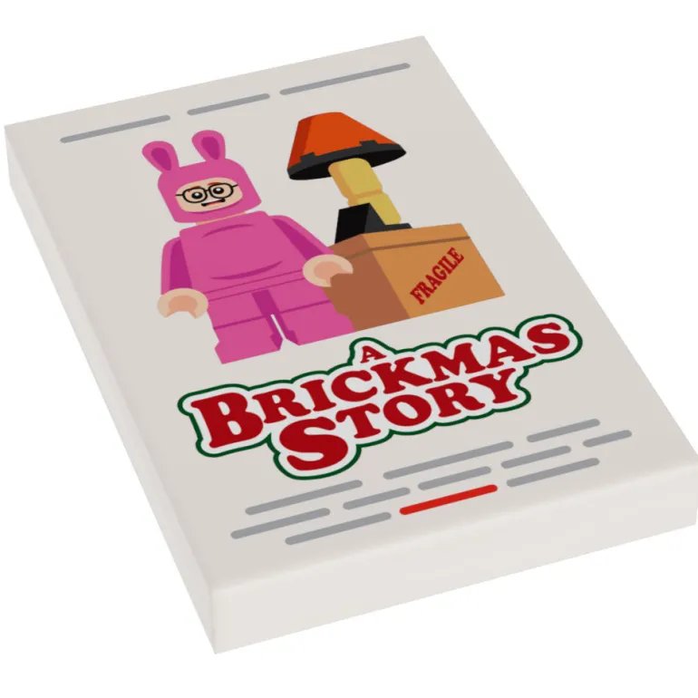 The Brick Show Shop B3 Customs A Brickmas Story Christmas Movie Cover (2x3 Tile) using LEGO bricks
