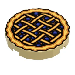 The Brick Show Shop B3 Customs® Blueberry Pie (2x2 Tile) made using LEGO bricks