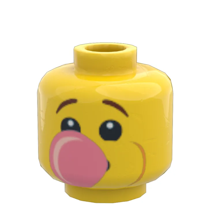 The Brick Show Shop B3 Customs® Boy Blowing Bubble Gum Minifig Head printed on LEGO element