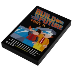 The Brick Show Shop B3 Customs Build to the Future Part II Movie Cover (2x3 Tile) using LEGO bricks