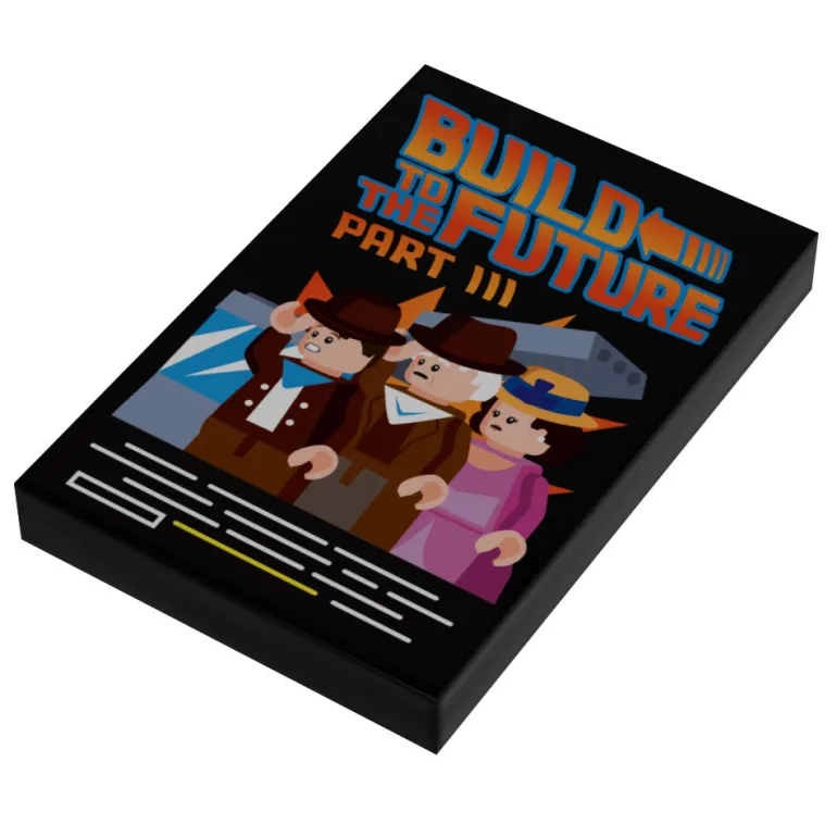 The Brick Show Shop B3 Customs Build to the Future Part II Movie Cover (2x3 Tile) using LEGO bricks