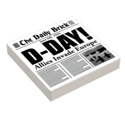 The Brick Show Shop B3 Customs® D-Day WW2 Newspaper (2x2 Tile)