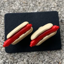 The Brick Show Shop B3 Customs® Hot Dog Earrings made from LEGO Bricks