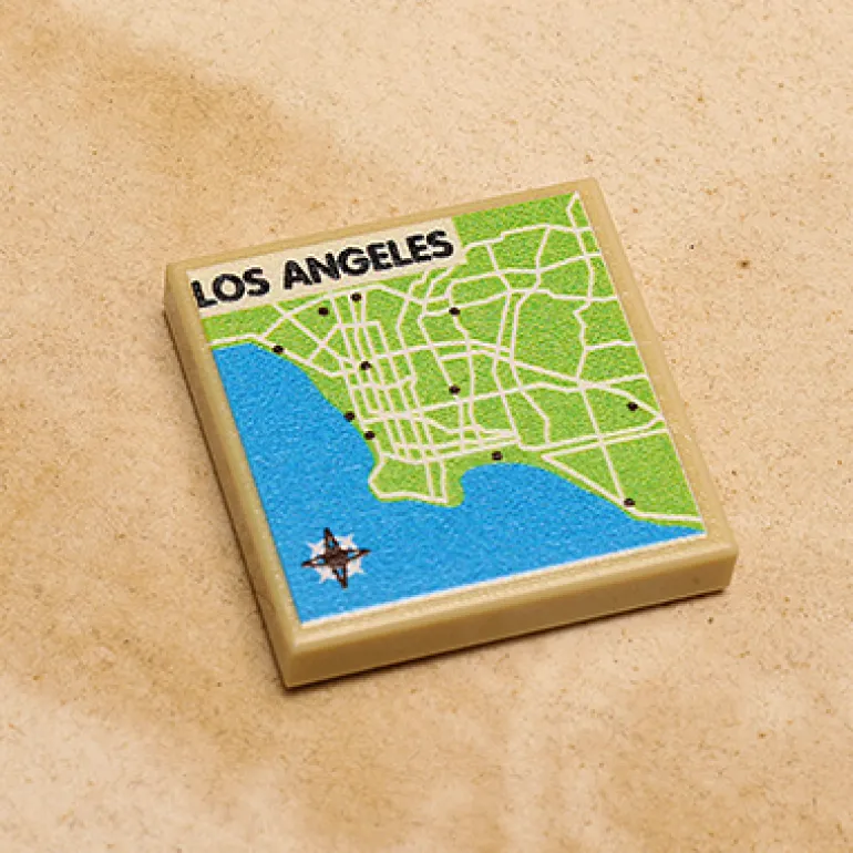 The Brick Show Shop B3 Customs® Los Angeles, CA Map (2x2 Tile)