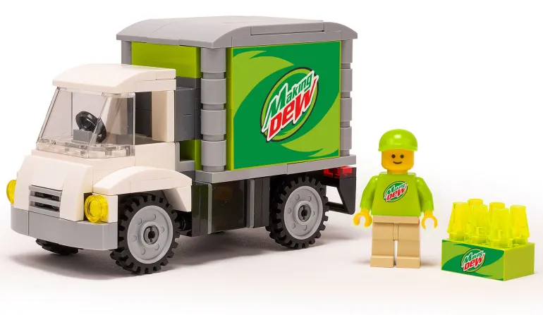 The Brick Show Shop B3 Customs Making Dew Soda Delivery Truck with Minifigure