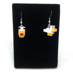 The Brick Show Shop B3 Customs® Minecraft Chicken Earrings made from LEGO Bricks