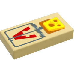 The Brick Show Shop B3 Customs® Mouse Trap w/ Cheese (1x2 Tile)