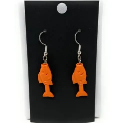 The Brick Show Shop B3 Customs® Orange Fish Earrings made from LEGO Bricks