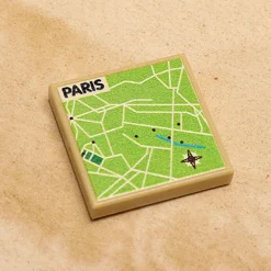 The Brick Show Shop B3 Customs® Paris, France Map (2x2 Tile)