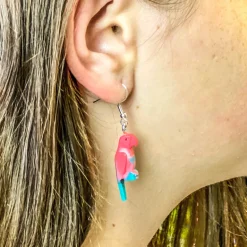 The Brick Show Shop B3 Customs® Parrot Earrings made from LEGO Bricks