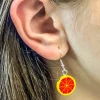The Brick Show Shop B3 Customs® Pepperoni Pizza Earrings made from LEGO Bricks