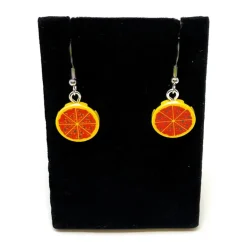 The Brick Show Shop B3 Customs® Pepperoni Pizza Earrings made from LEGO Bricks