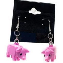 The Brick Show Shop B3 Customs® Pig Minifig Earrings made from LEGO Bricks