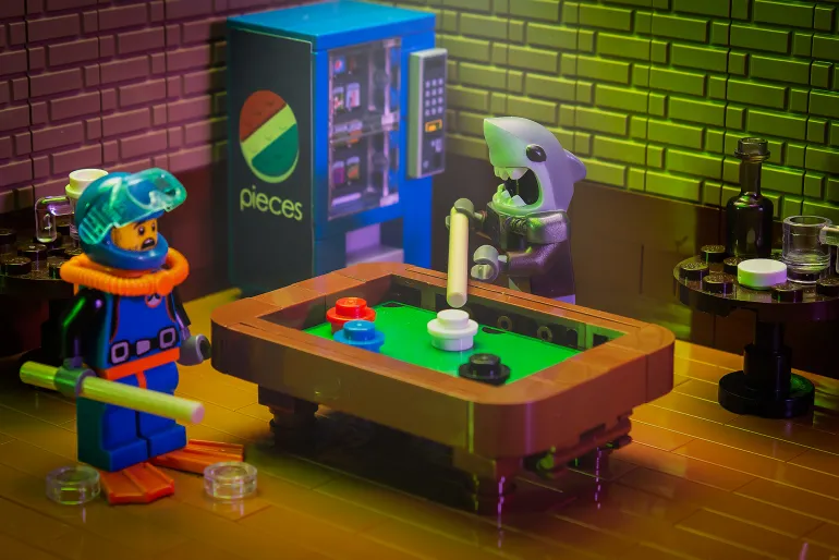 The Brick Show Shop B3 Customs Pool Table Building Kit made from LEGO parts