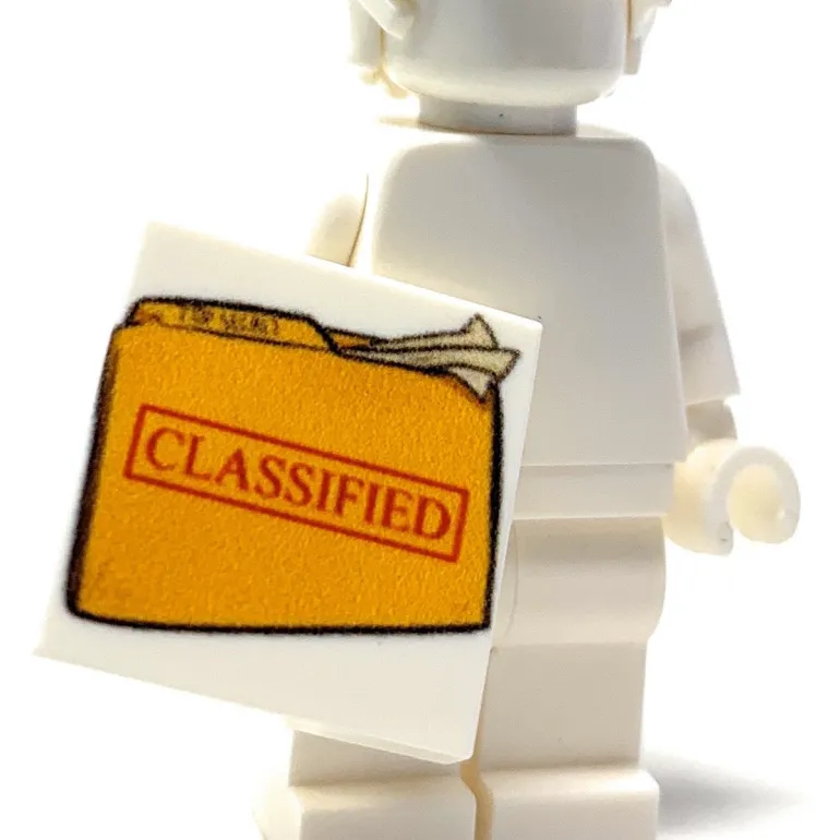 The Brick Show Shop B3 Customs® Printed Classified Document (2x2 Tile)