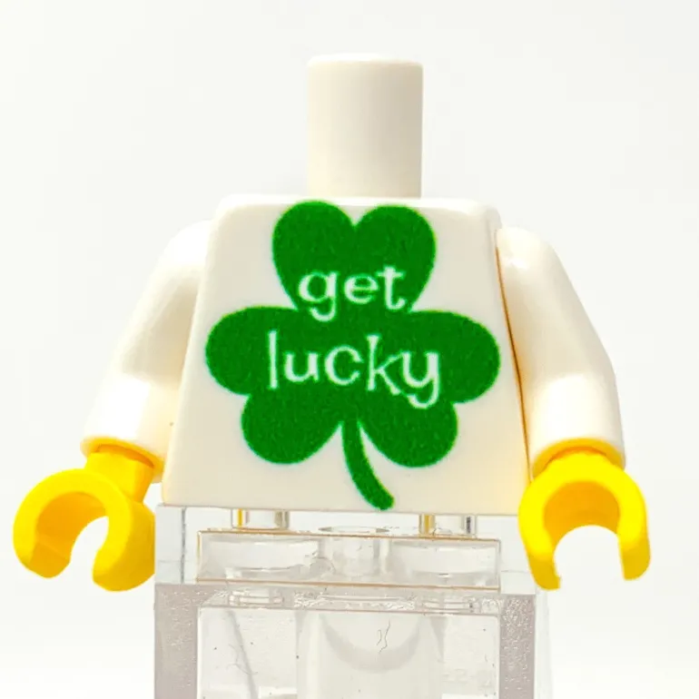 The Brick Show Shop B3 Customs® Printed Get Lucky St. Patrick's Day Minifig Torso