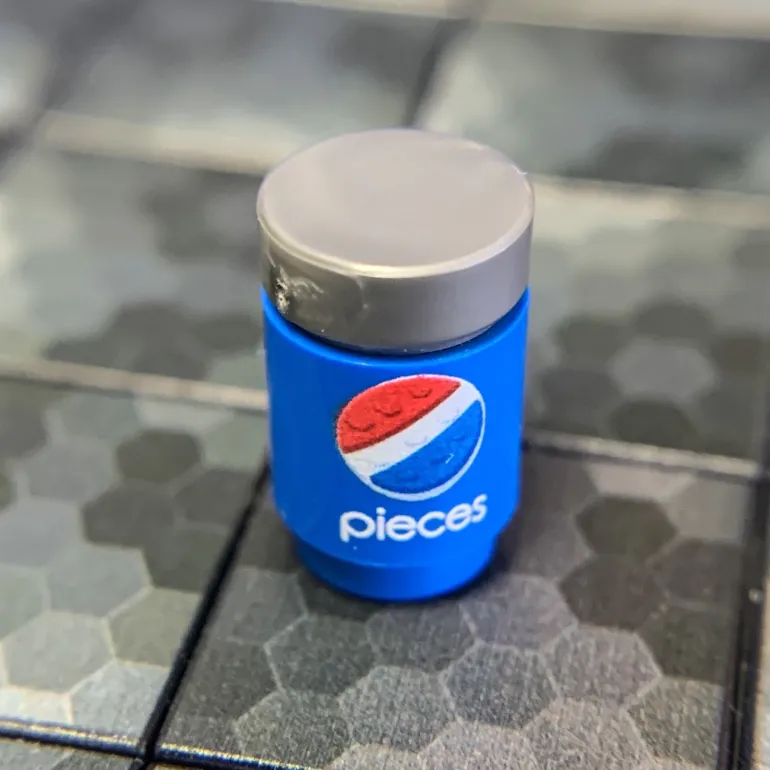 The Brick Show Shop B3 Customs® Printed Pieces Soda Can made using real LEGO