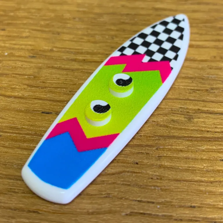 The Brick Show Shop B3 Customs® Printed Ying Tang / Checkerboard Surfboard made from LEGO®