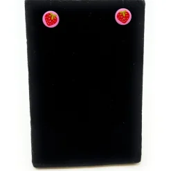 The Brick Show Shop B3 Customs® Strawberry Dot Earrings made from LEGO Bricks