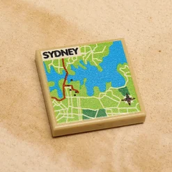 The Brick Show Shop B3 Customs® Sydney, Australia Map (2x2 Tile)