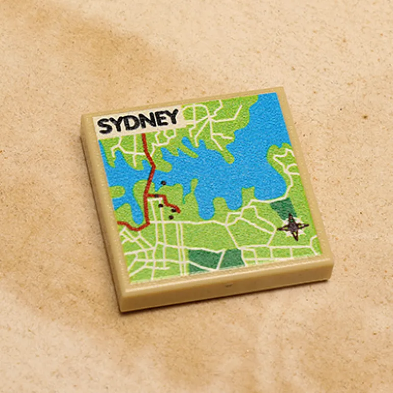 The Brick Show Shop B3 Customs® Sydney, Australia Map (2x2 Tile)