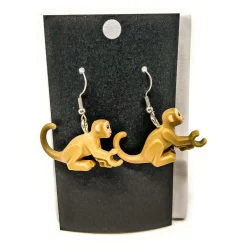 The Brick Show Shop B3 Customs® Tan Monkey Earrings made from LEGO Bricks