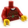The Brick Show Shop B3 Customs® Ugly Red Christmas Tree Sweater Printed Torso made using LEGO parts