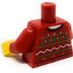 The Brick Show Shop B3 Customs® Ugly Red Christmas Tree Sweater Printed Torso made using LEGO parts