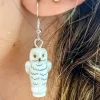 The Brick Show Shop B3 Customs® White Owl / Hedwig Earrings made from LEGO Bricks