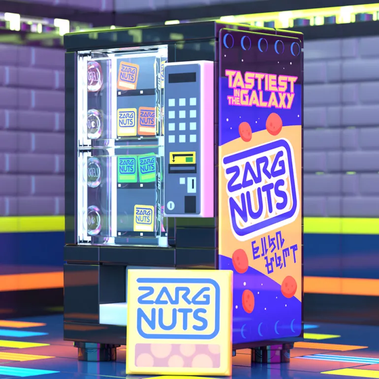 The Brick Show Shop B3 Customs® Zarg Nuts Vending Machine Building Set
