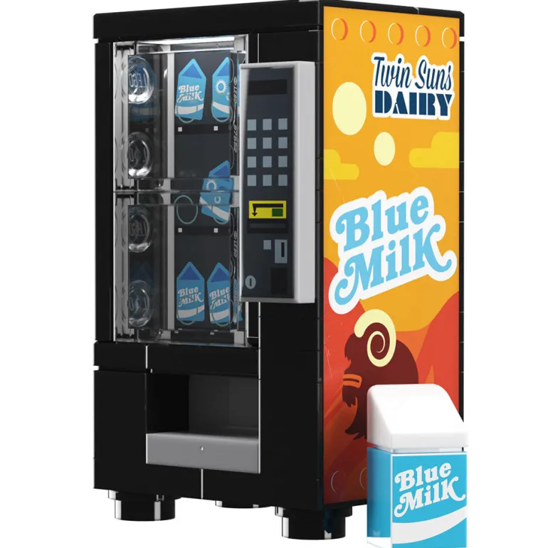 The Brick Show Shop Blue Milk Vending Machine Building Set made using LEGO parts - B3 Cust