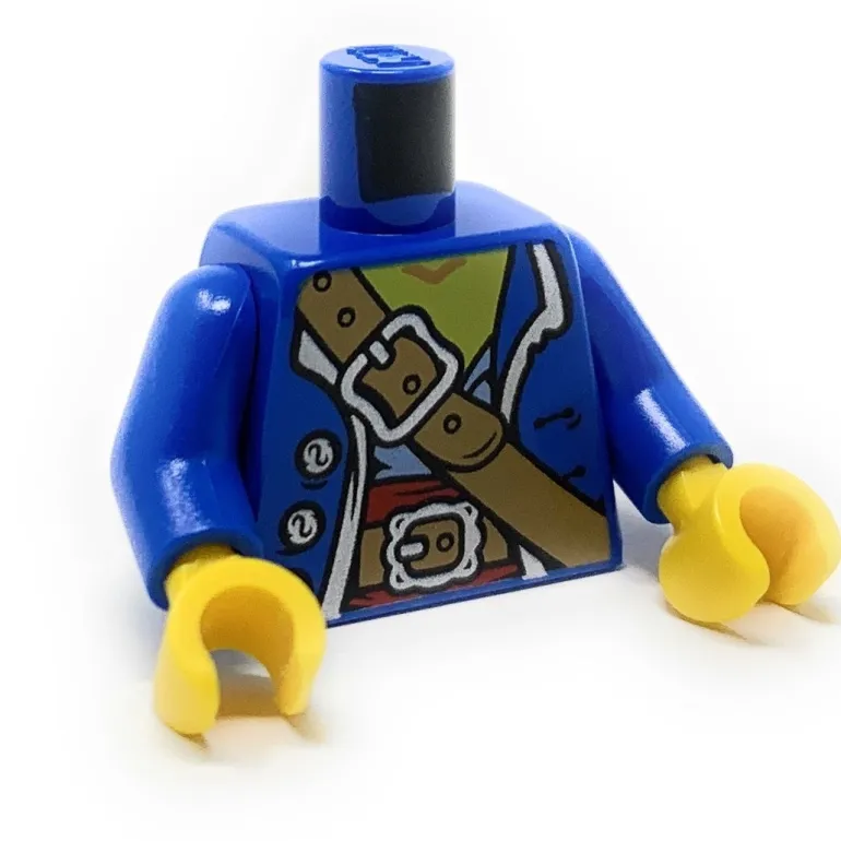 The Brick Show Shop Blue Pirate Coat Torso w/ Silver Collar - Official LEGO® Part
