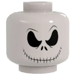 The Brick Show Shop Bone Daddy, Jack Skellington Smiling Minifig Head - B3 Customs printed on LEGO element