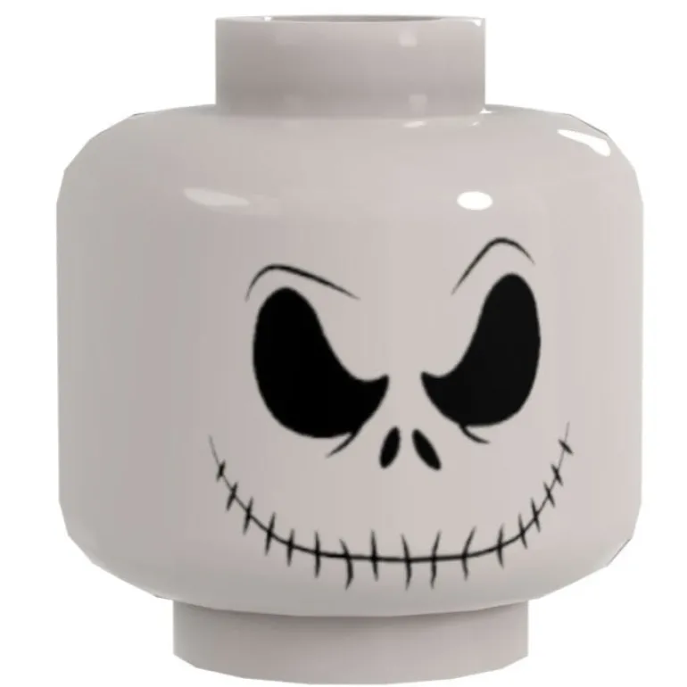 The Brick Show Shop Bone Daddy, Jack Skellington Smiling Minifig Head - B3 Customs printed on LEGO element