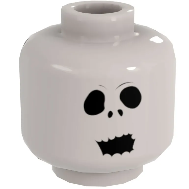 The Brick Show Shop Bone Daddy, Jack Skellington Gasping Minifig Head - B3 Customs printed on LEGO element