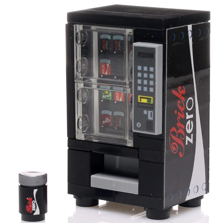 The Brick Show Shop Brick Zero Soda Vending Machine made using LEGO parts - B3 Customs