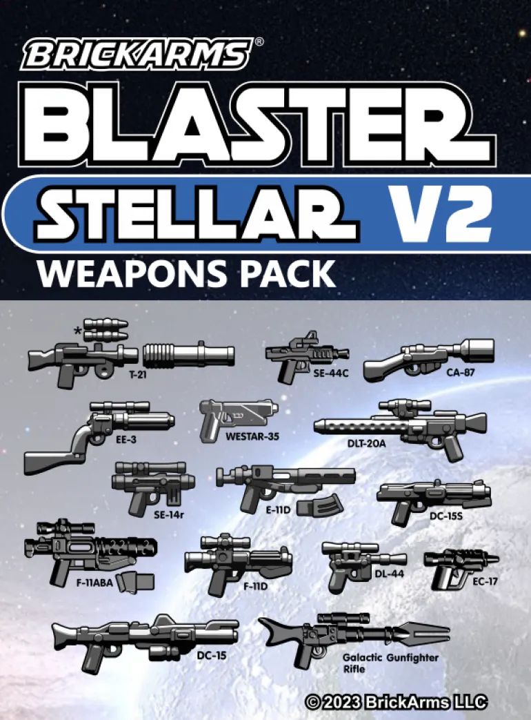 The Brick Show Shop BrickArms Blasters Stellar V2 Minifigure Weapons Pack