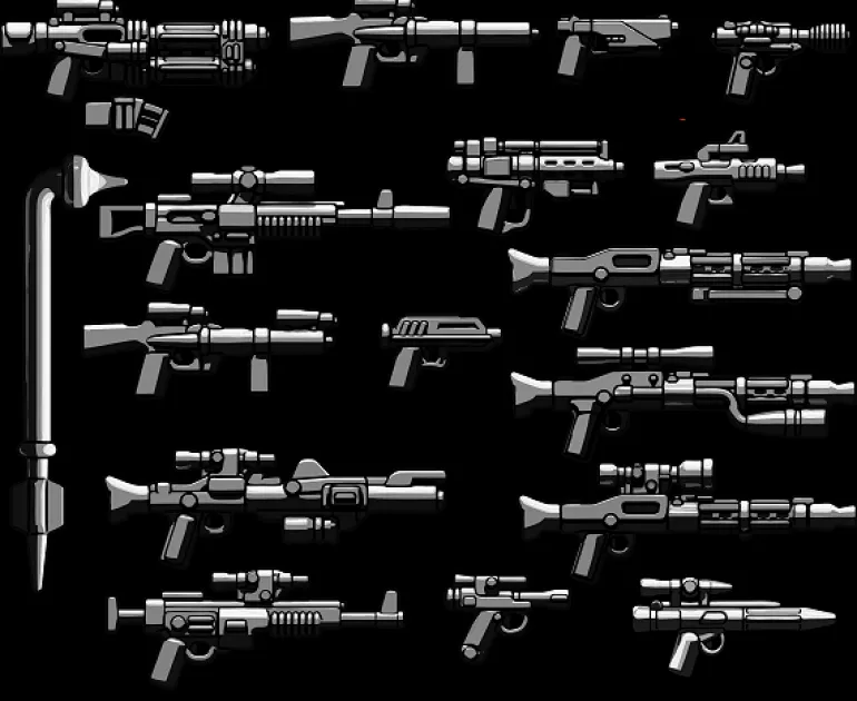 The Brick Show Shop BrickArms Blasters Vector Minifigure Weapons Pack