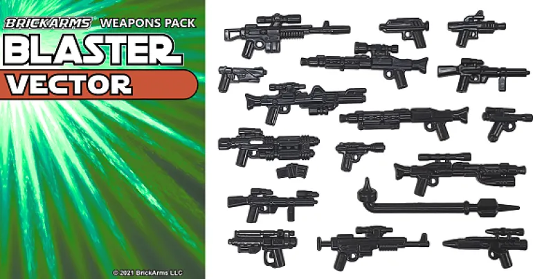 The Brick Show Shop BrickArms Blasters Vector Minifigure Weapons Pack