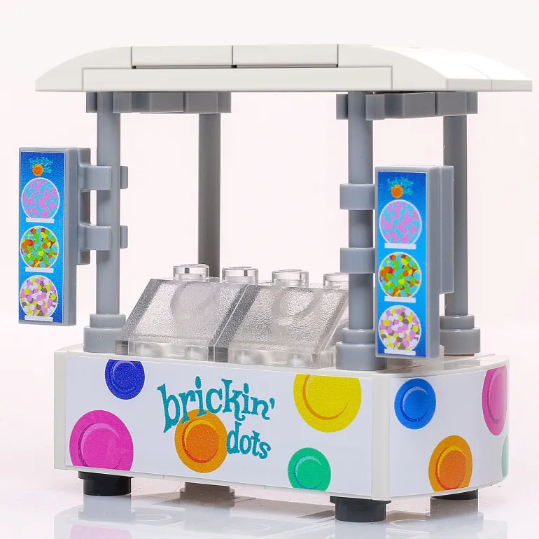 The Brick Show Shop Brickin' Dots Ice Cream Food Stand made using LEGO parts - B3 Customs