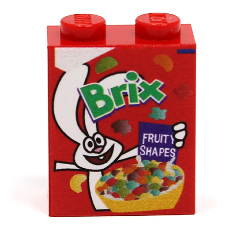 The Brick Show Shop Brix Cereal - Custom Printed 1x2x2 Brick