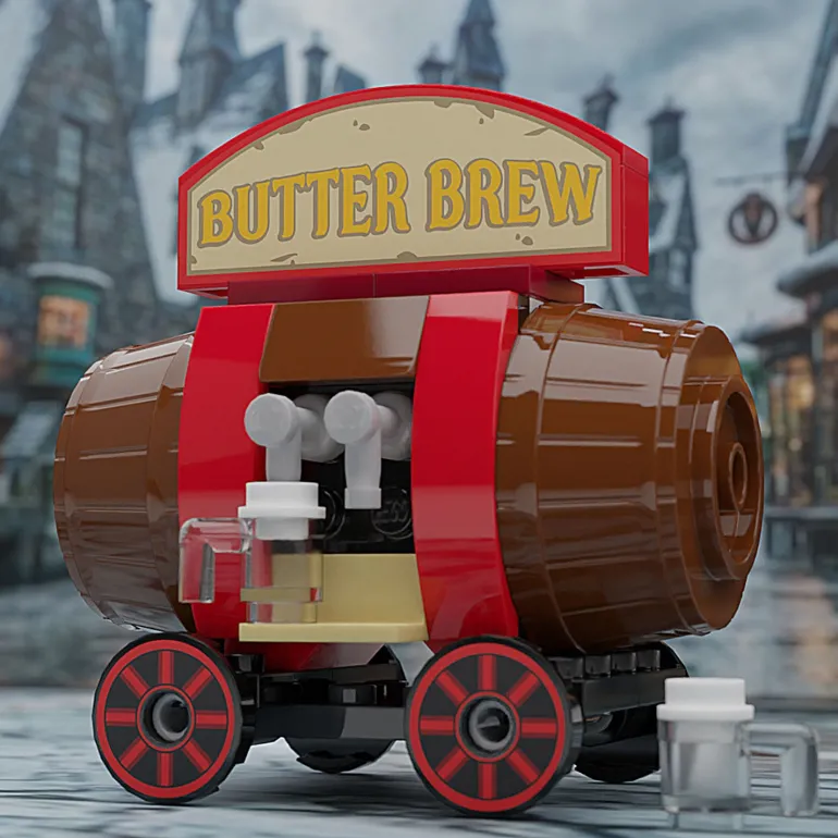 The Brick Show Shop Butter Brew Vending Cart made using LEGO parts - B3 Customs