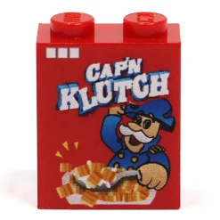 The Brick Show Shop Cap'N Klutch Cereal (1 x 2 x 2 Brick) made using LEGO parts - B3 Custo