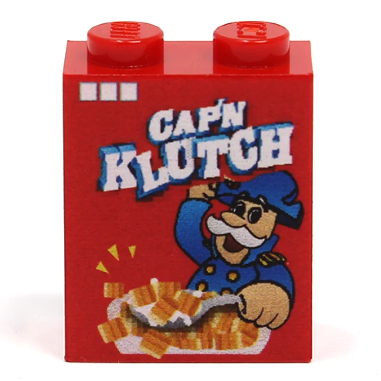 The Brick Show Shop Cap'N Klutch Cereal (1 x 2 x 2 Brick) made using LEGO parts - B3 Custo