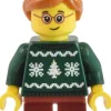 The Brick Show Shop Child Girl in Dark Green Ugly Christmas Sweater - LEGO City Minifigure