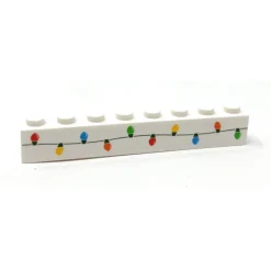The Brick Show Shop Christmas Lights Custom Printed on 1x8 Brick - B3 Customs made using L