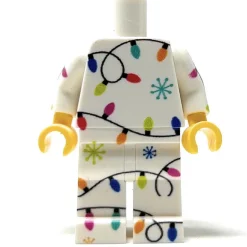 The Brick Show Shop Christmas Lights PJs LEGO Minifig Body - B3 Customs